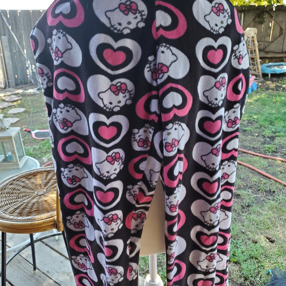 Sanrio Black and Pink Hello Kitty Pajama Pants